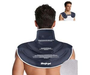 Magic Gel Bolsa de Gel Frío para Cuello y Hombros - Compresa Fría Reutilizable para Dolor Cervical, Lesiones de Hombro y Manguito Rotador - Terapia de Frío Flexible para Recuperación (Grande)