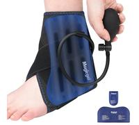 Magic Gel Bolsa de Hielo para Tobillo con Compresión - Bolsa Frío Calor para Tobillo, Talón y Pie - Alivio para Esguince, Hinchazón y Tendinitis de Aquiles - Wrap con Bomba de Aire y 2 Packs