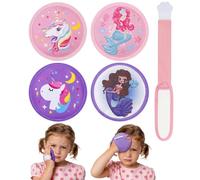 Magic Gel Bolsas de Hielo para Niños, Golpes y Moretones, Correa Ajustable Extra, Paquete de 4 Mini Bolsas de Gel, Terapia Frío y Calor para Cabeza Rodilla Codo - Sirena y Unicornio