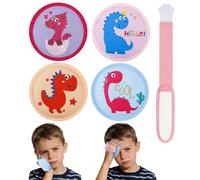 Magic Gel Bolsas de Hielo para Niños, Golpes y Moretones, Correa Ajustable Extra, Paquete de 4 Mini Bolsas de Gel, Terapia Frío y Calor para Cabeza Rodilla Codo - Dinosaurio