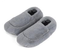 Magic Gel Pantuflas de calor húmedo - 1 par, grises, Perlas de Arcilla Natural, Calientapiés Reutilizables para Pies y Dedos Fríos, Botines Térmicos para la Cama