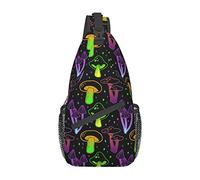 Magic Glowing Mushroom Sling Bag Senderismo Mochila Crossbody Hombro Mochila Travel Chest Pack para Hombres Mujeres