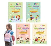 Magic Grooved Practice Copybook - Paper, 5.2x7.4in Workbook Tracing Pad Reusable | Early Learning Handwriting Book, Writing Workbook For Kindergarten, Preschool, Home Practice