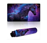 Magic Horse Animals Mouse Pad Extended XXL Mouse Pad (40 x 75 x 0,3 cm) con base antideslizante y borde cosido para juegos, oficina y trabajo