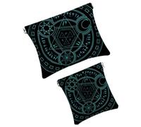 Magic Incantation - Bolsa de cosméticos con bolsillo circular impermeable, bolsa de maquillaje portátil, mini bolsa de viaje sin cierre automático para cosméticos, auriculares, joyas, Multi 01.,