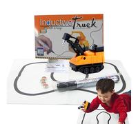 Magic Inductive Toy Truck - 180 g ABS Engineering Vehicles Mini Toy | Educativo Seguir cada juguete de excavadora negra dibujado con sensor óptico para novedades regalo para niños
