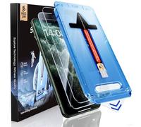 MAGIC JOHN 2 unidades para iPhone 11 Pro Max para cristal blindado (6,5 pulgadas), eliminación de polvo de coche, dureza 9H, protector de pantalla ultratransparente, sin burbujas, fácil instalación