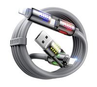 MAGIC JOHN 240W 4 en 1 Multi Cable de Carga [2M] Cable de Carga Rápida con Chip E-Mark, Cable Multi USB para iPhone 17/Pro Max, Air, Serie 16, 15, 14, 13, 12, MacBook, iPad, Galaxy, Gris