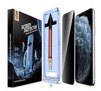 MAGIC JOHN Paquete de 2 protectores de pantalla de vidrio de privacidad para iPhone 11 Pro/iPhone X/iPhone XS de 5.8 pulgadas, instalación automática de eliminación de polvo, sin burbujas, fácil