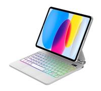 Magic Keyboard para iPad A16 11e Gén 2025/10e Gén 2022, soporte flotante y teclado táctil multitáctil de precisión, AZERTY francés teclado con retroiluminación para iPad de 10,9/11 pulgadas, blanco