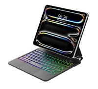 Magic Keyboard para iPad Pro de 11 pulgadas (M5 2025, M4 2024), soporte flotante y teclado táctil multitáctil, AZERTY francés teclado Bluetooth magnético con retroiluminación para iPad Pro 11", negro