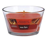 MAGIC LIGHTS 83925 Vela Perfumada Vaso Vidrio, Naranja-Canela, 150 Gr
