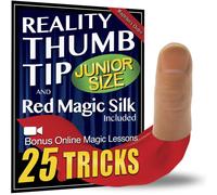 Magic Makers Junior Reality Thumb Tip with Red Silk and Online Course for Magic Training