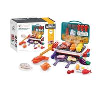 Magic Meals Sensory Kitchen, Kids Sensory Kitchen BBQ Grill Toy Playset with Color Changing Foods, Smoke Sound Light, Interactive Educational Play Set Cooking Gift for Boys Girls Birthday