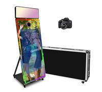 Magic Mirror - Máquina de cabina de fotos de espejo de 65 pulgadas con pantalla táctil de 43 pulgadas, luz de relleno RGB mejorada adecuada para necesidades de fotografía en varios lugares (negro