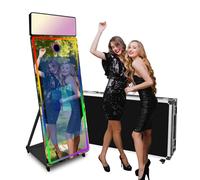 Magic Mirror - Máquina de cabina de fotos de espejo de 65 pulgadas con pantalla táctil de 43 pulgadas, luz de relleno RGB mejorada adecuada para necesidades de fotografía en varios lugares (negro