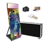 Magic Mirror - Máquina de cabina de fotos de espejo de 65 pulgadas con pantalla táctil de 43 pulgadas, luz de relleno RGB mejorada adecuada para necesidades de fotografía en varios lugares (negro