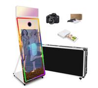 Magic Mirror - Máquina de cabina de fotos de espejo de 65 pulgadas con pantalla táctil de 43 pulgadas, luz de relleno RGB mejorada adecuada para necesidades de fotografía en varios lugares (blanco