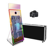 Magic Mirror - Máquina de cabina de fotos de espejo de 65 pulgadas con pantalla táctil de 43 pulgadas, luz de relleno RGB mejorada adecuada para necesidades de fotografía en varios lugares (blanco