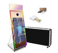 Magic Mirror - Máquina de cabina de fotos de espejo de 65 pulgadas con pantalla táctil de 43 pulgadas, luz de relleno RGB mejorada adecuada para necesidades de fotografía en varios lugares (blanco