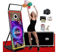 Magic Mirror - Máquina de fotomatón, Mini PC integrada, luz RGB y sincronización de música para Alquiler de Fiesta de Boda (máquina de 65", Pantalla táctil de 43") (Negro,Juego Completo)