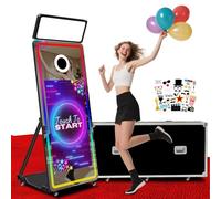 Magic Mirror - Máquina de fotomatón, Mini PC integrada, luz RGB y sincronización de música para Alquiler de Fiesta de Boda (máquina de 65", Pantalla táctil de 43") (Negro,Sólo para máquinas)