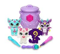 Magic Mixies - Magic Mixlings Mega Pack, caldero mágico y 4 muñecos Mixies Brillantes, 1 Figura Sorpresa, 3 varitas mágicas, Juguetes coleccionables, niños y niñas +4 años, Famosa (MG002000)