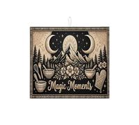 Magic Moments - Alfombrillas de secado de platos para mostrador de cocina, tapete absorbente floral negro, almohadilla de secado clásico de microfibra bohemia para decoración del hogar, 16 x 18