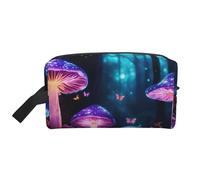 Magic Mushroom Print Travel Makeup - Organizador de cosméticos portátil de gran capacidad