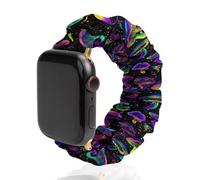 Magic Mushroom Scrunchie - Correa de repuesto elástica suave compatible con Apple Watch, 38mm/40mm, Acero inoxidable, No es una piedra preciosa
