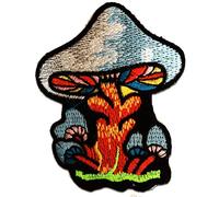 Magic Mushroom Seta - Parches Termoadhesivos Bordados Aplique Para Ropa, Tamaño: 6 x 7,7 cm
