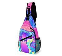 Magic Mushrooms Psychedelic Hallucination Sling Bag Crossbody Mochila Travel Chest Daypack