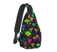 Magic Mushrooms Psychedelic Sling Bag para Mujeres Hombres, Crossbody Shoulder Bags Casual Sling Backpack Chest Bag Travel Senderismo Mochila para Exteriores