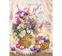 Magic needle 100-182 ZW Summer Aroma - Kit de punto de cruz con patrón de recuento Zweigart Edition, algodón, multicolor, 32 x 40 cm