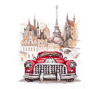 Magic needle 110-021 ZW Retro Auto - Kit de punto de cruz con patrón de recuento Zweigart Edition, algodón, multicolor, 16 x 20 cm