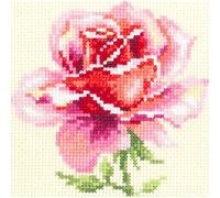 Magic needle 150-002 ZW - Kit de punto de cruz con diseño de rosa Zweigart Edition, algodón, multicolor, 11 x 11 cm