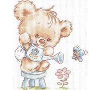 Magic needle 17-17 ZW Pug - Kit de punto de cruz con patrón de recuento Zweigart Edition, algodón, multicolor, 12 x 14 cm