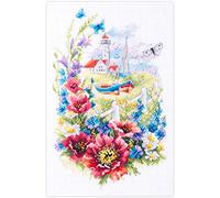 Magic needle 210-351 ZW - Kit de punto de cruz con diseño de flores silvestres de la costa, edición Zweigart, algodón, multicolor, 18 x 29 cm