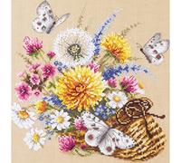 Magic Needle 40-81 ZW - Kit de punto de cruz con diseño de flores de prado, edición Zweigart, algodón, multicolor, 25 x 25 cm