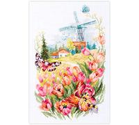 Magic Needle Holland 210-350 ZW - Kit de punto de cruz con patrón de recuento Zweigart Edition, algodón, blanco, 18 x 29 cm