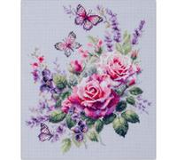 Magic Needle - Kit de punto de cruz (22 x 26 cm), diseño de jardín feliz