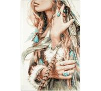 Magic Needle - Kit de punto de cruz (27 x 43 cm), diseño de chica bohemia