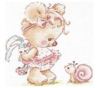 Magic needle Zweigart Edition - Kit de punto de cruz (13 x 13 cm), diseño de texto "Wir sind Freunde »