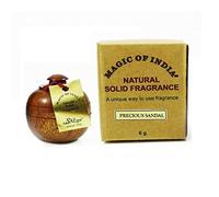 Magic of India Jarra de madera preciosa de la fragancia del perfume sólido natural 6gm de la sandalia