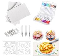 Magic Puffy Paint, Foam Texture Painting Paper, 3D Draw Canvas Esponja con 12 lápices de colores, papel de textura hinchada, lápices 3D para niños, papel de pintura de textura de espuma para niños DIY