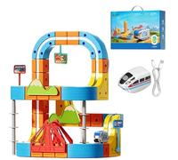 Magic Rail Cube Train Set, Tren De Pista De Coche Magnético Flexible para Niños 7 8 9, 67-160pcs Pista De Coche De Carreras Flexible con Señales De Tráfico, Juguetes De Navidad Regalos para Ni 141pcs