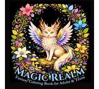 Magic Realm Fantasy Coloring Book for Adults and Teens: Enchanted Creatures, Dragons, and Magical Worlds on a Black Background (Whispers of Enchantment - A Fantasy Coloring Collection)