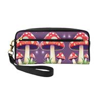 Magic Red Mushroom - Bolsa de maquillaje de viaje para mujer, bolsa de maquillaje portátil para bolsa de aseo personal, organizador de accesorios, Black, Talla única, Bolsa de maquillaje