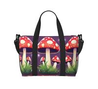 Magic Red Mushroom - Bolsa de viaje plegable pequeña para fin de semana, gimnasio, hospital, para mujeres y hombres, Black, Talla única