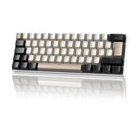 MAGIC-REFINER MK21 Teclado Mecánico para Juegos Cableado 60% USB-C, Distribución UK QWERTY, Interruptores Lineales Red, Hot Swappable, 62 Teclas Ultra-Compacta, RGB, Tecla PBT, Blanco Estrellado